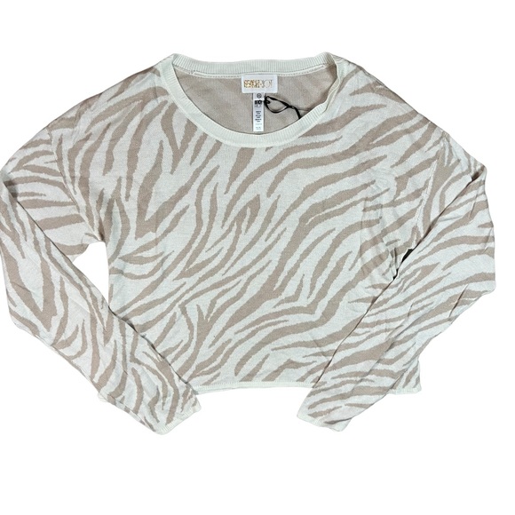 Beach Riot NWT XS Newport Sweater In Moonlight Zebra Tan/ Cream - Picture 2 of 9